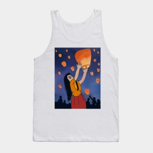 Girl with Chinese lantern Tank Top